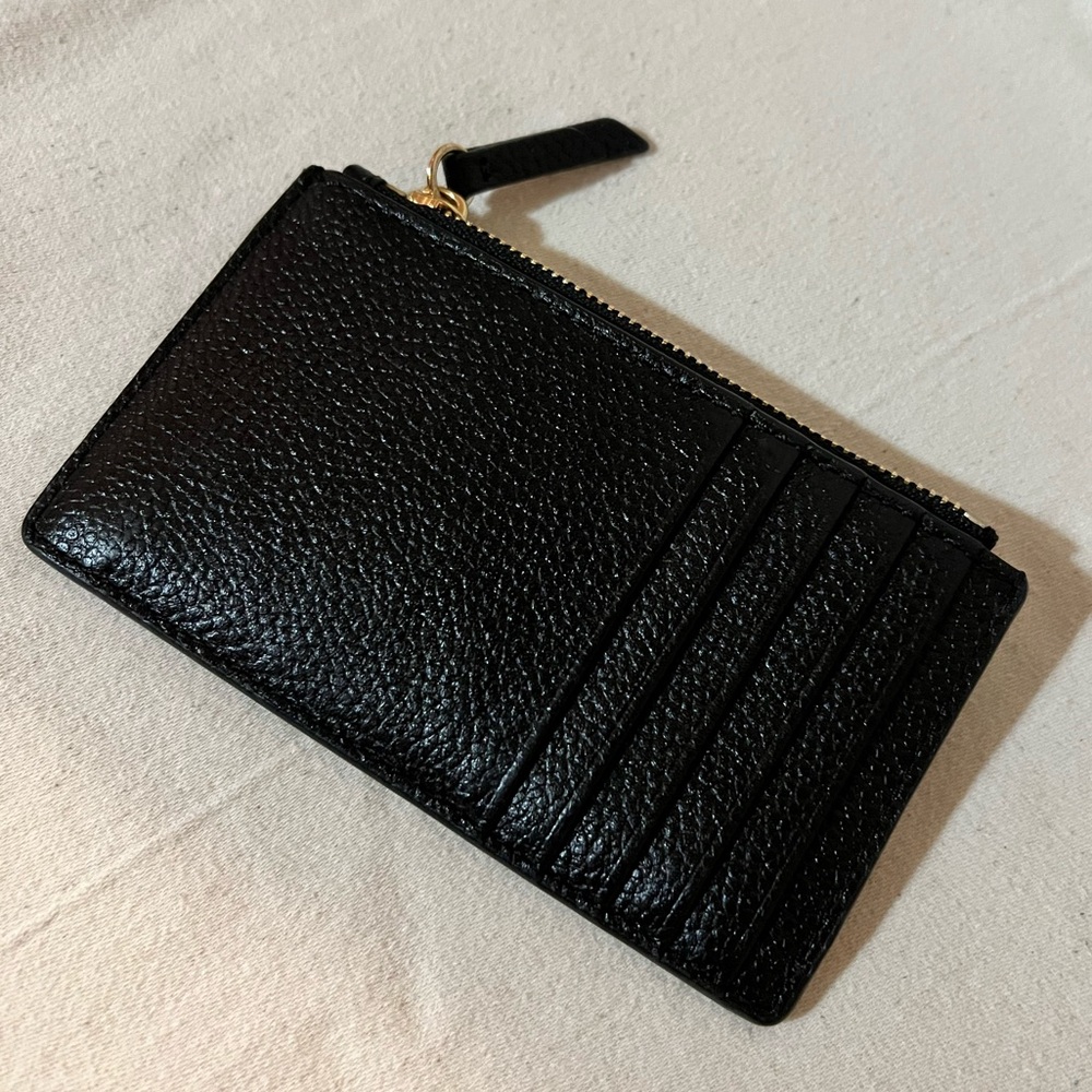 Michael Kors Small Black Pebbled Leather Card Case/pouch Wristlet - Picture 2 of 3